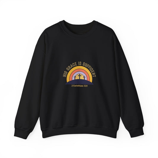 His Grace Is Sufficient Crewneck Sweatshirt | Christian Easter shirt, faith-based humor