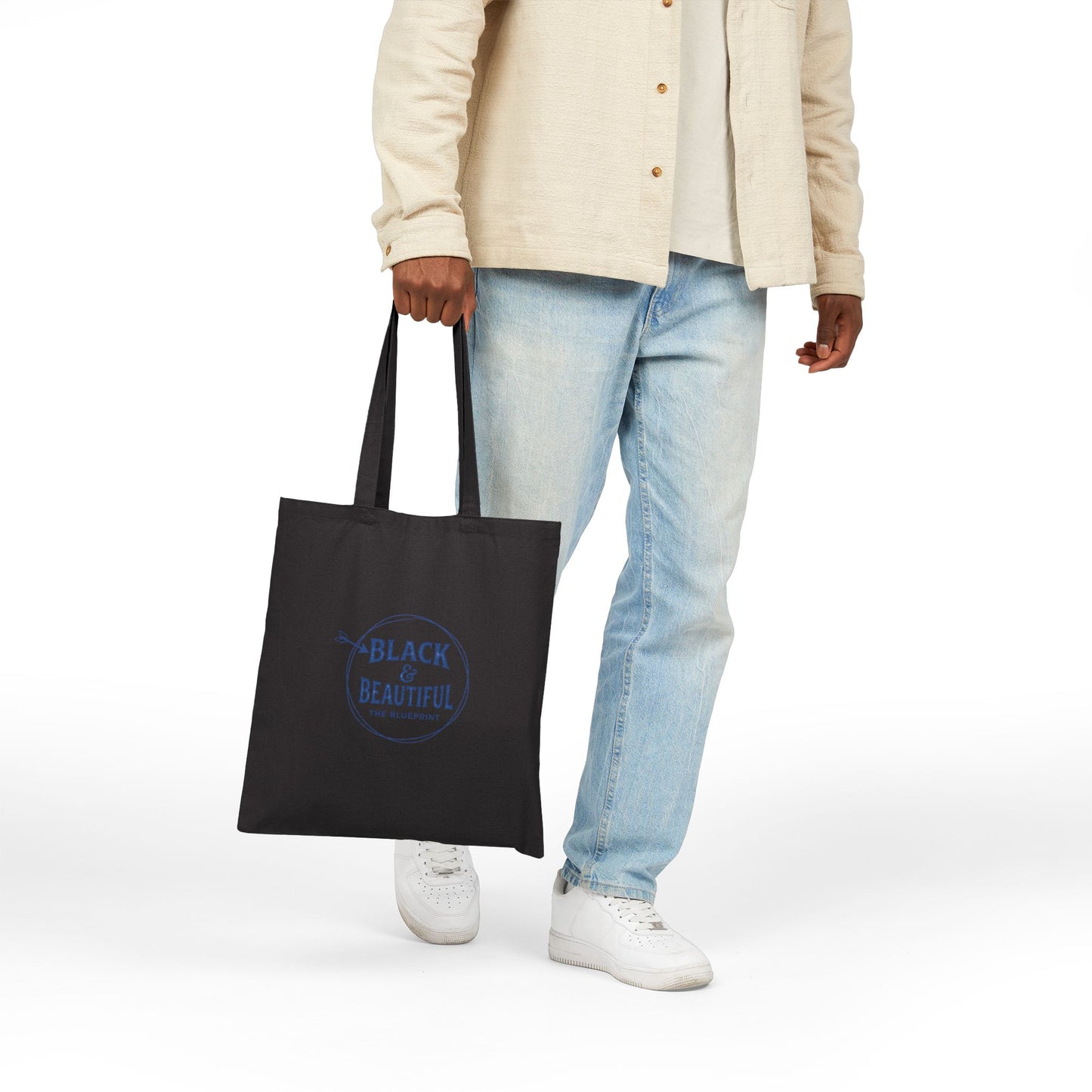 Black & Beautiful Tote Bag — Cotton Canvas Reusable Shopper