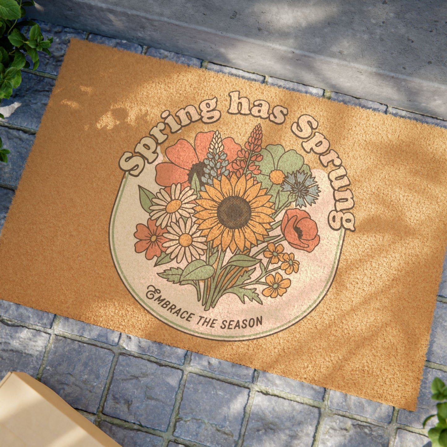 Spring Has Sprung Floral Doormat — Embrace the Season Welcome Mat