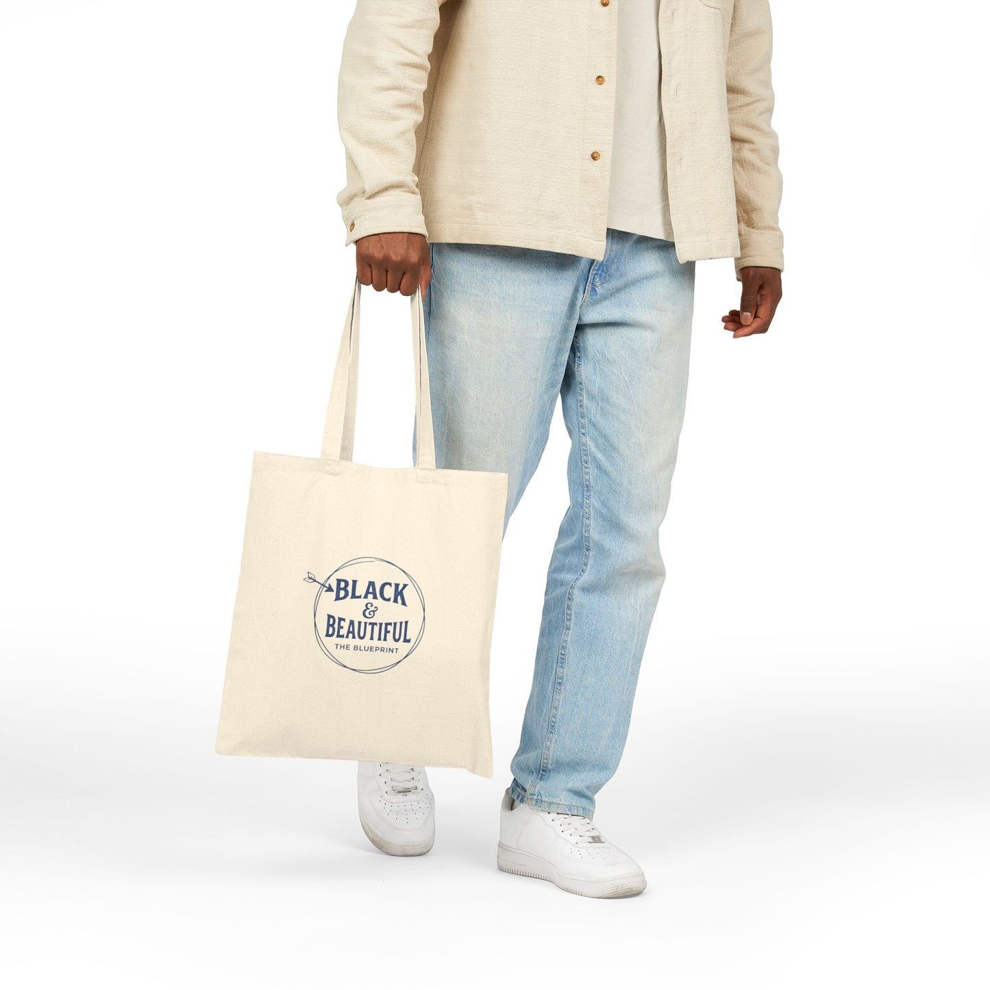 Black & Beautiful Tote Bag — Cotton Canvas Reusable Shopper