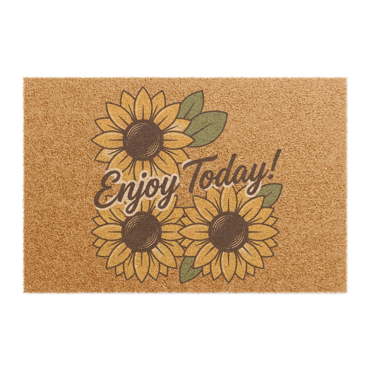 Sunflower "Enjoy Today" Doormat — Cheerful Welcome Mat for Home & Porch