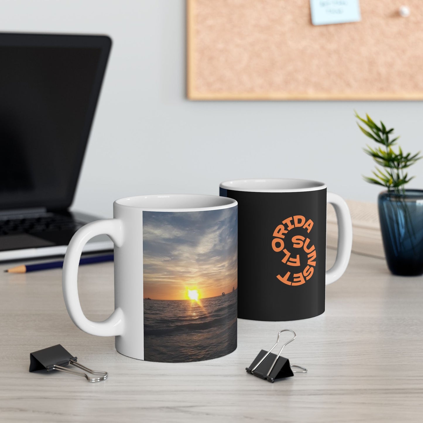 Florida Sunset Beach Horizon Ceramic Mug Coffee Cup (11oz/15oz)