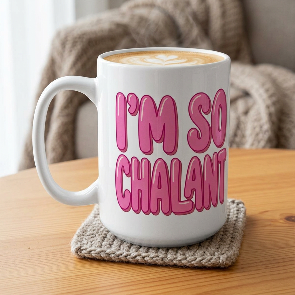 I'm So Chalant - Funny Pink Lettering Ceramic Mug (11oz, 15oz)