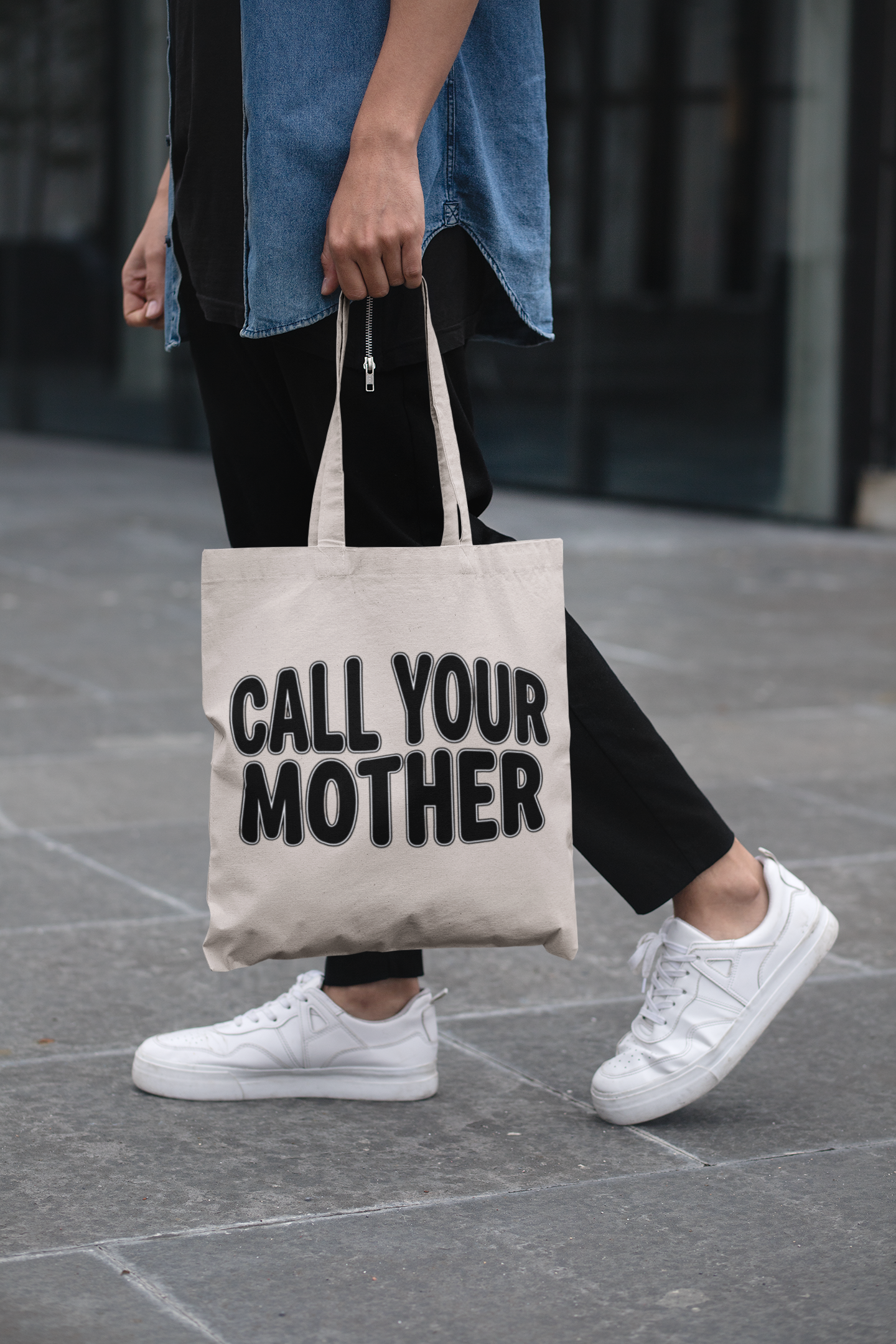 Call Your Mother Tote Bag | Canvas Grocery Market Shopper