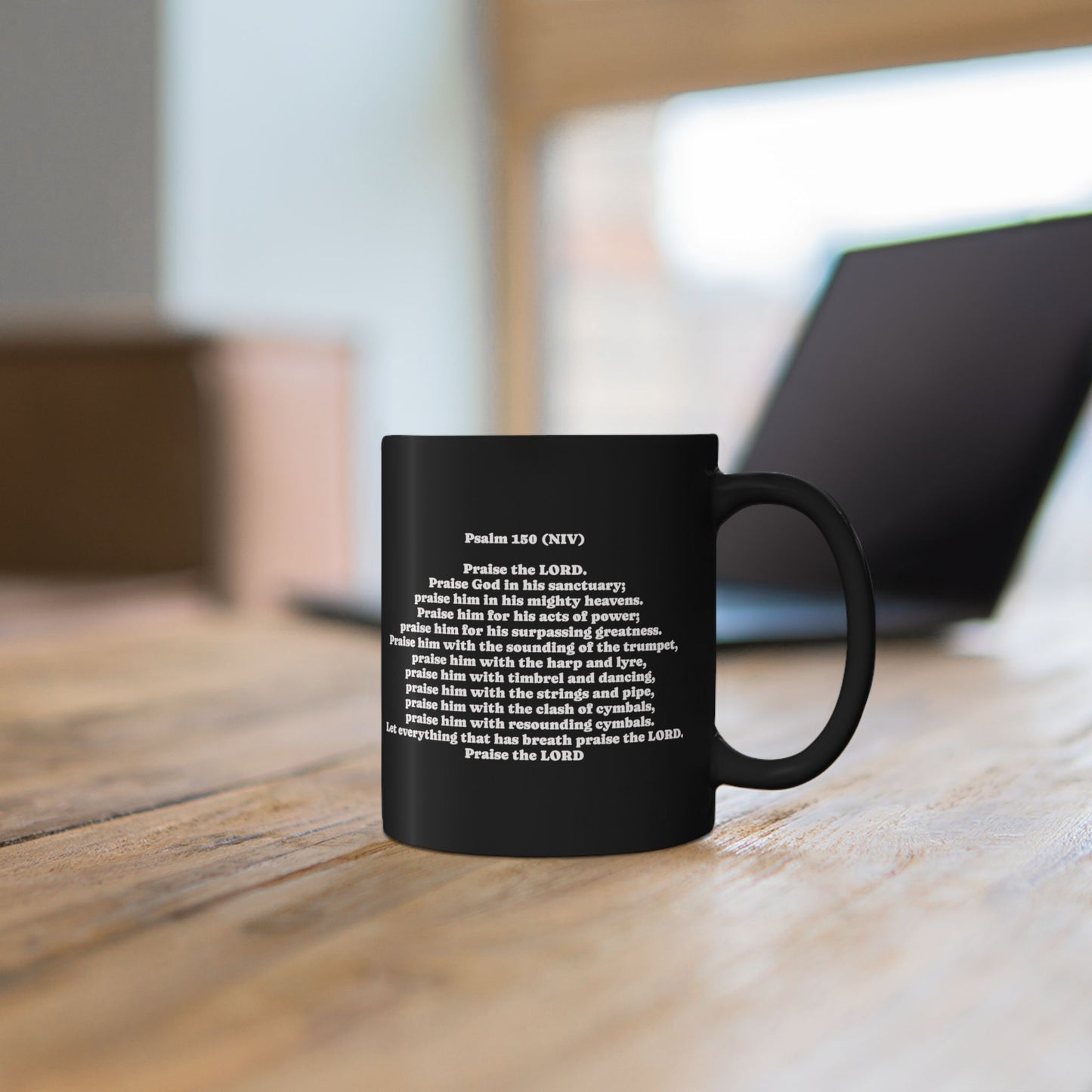 Got Breath? Praise! the Lord Psalm 150 Scripture Mug | Black Ceramic Coffee Cup