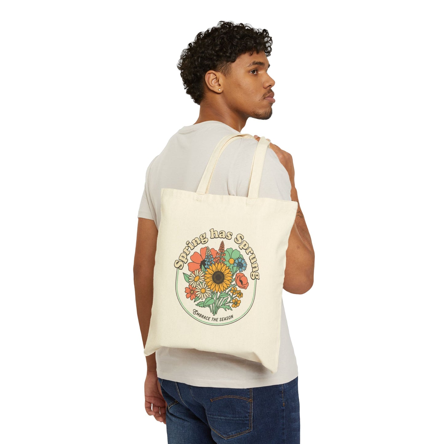 Spring Has Sprung Floral Tote Bag — Embrace the Season Canvas Tote