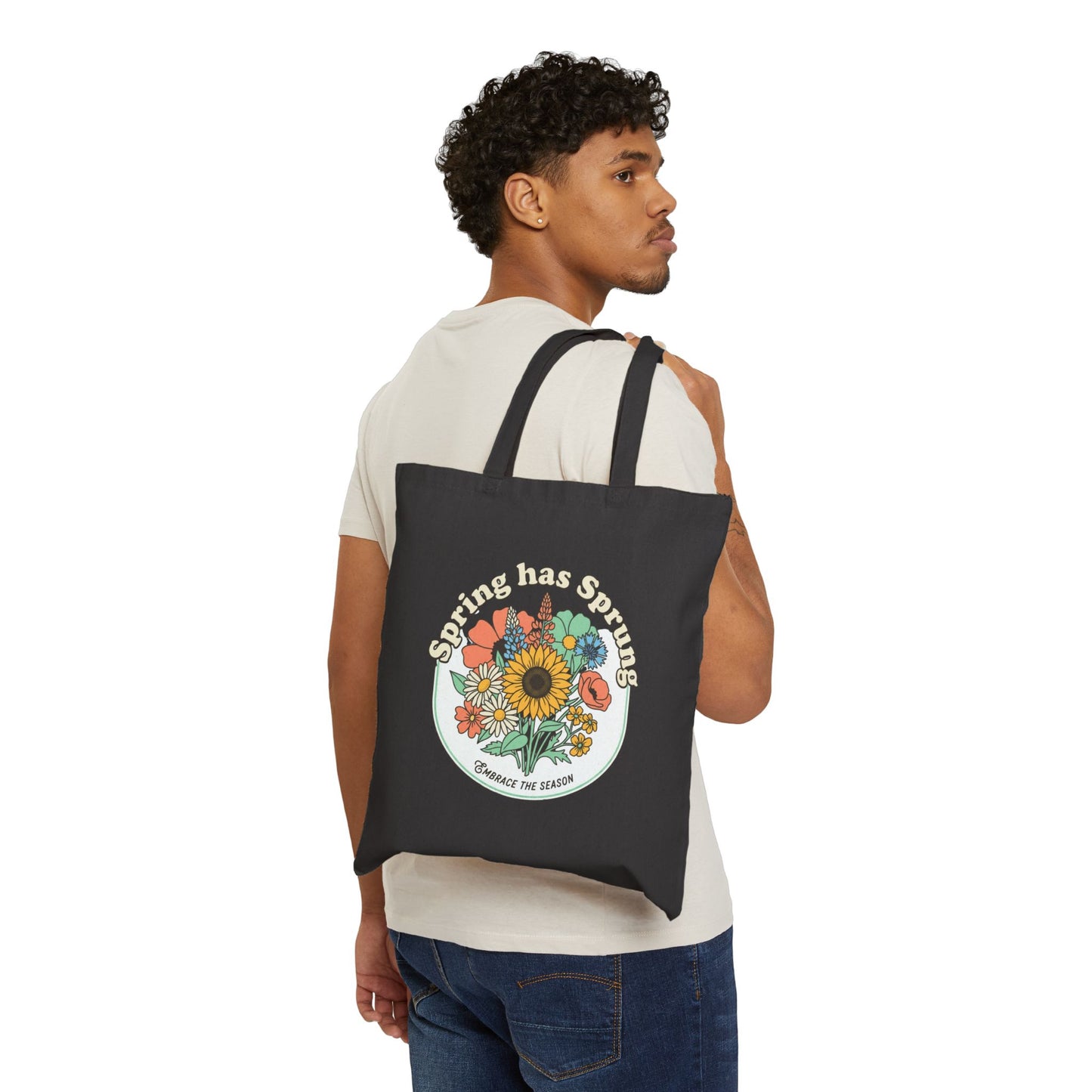 Spring Has Sprung Floral Tote Bag — Embrace the Season Canvas Tote
