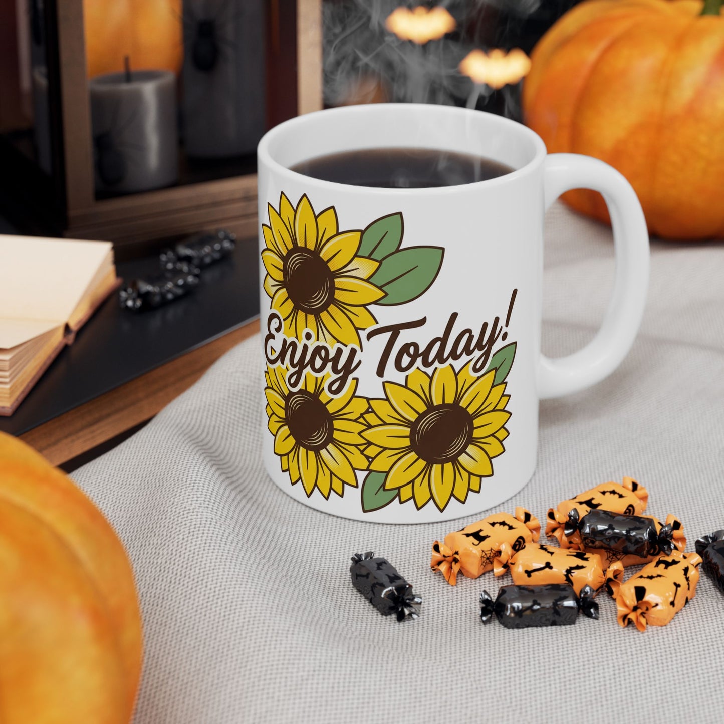 Enjoy Today Sunflower Ceramic Mug (11oz, 15oz)